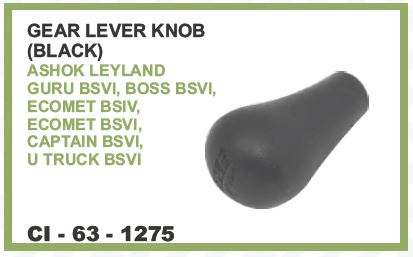 GEAR LEVER KNOB GURU,BOSS, ECOMET,CAPTAIN,U-TRUCK ALL BS-6 MODEL BLK