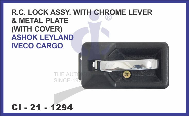 RC LOCK ASSY WITH CHROME LEVER AND METAL PLATE (WITH COVER) SUITABLE FOR LEYLAND IVECO