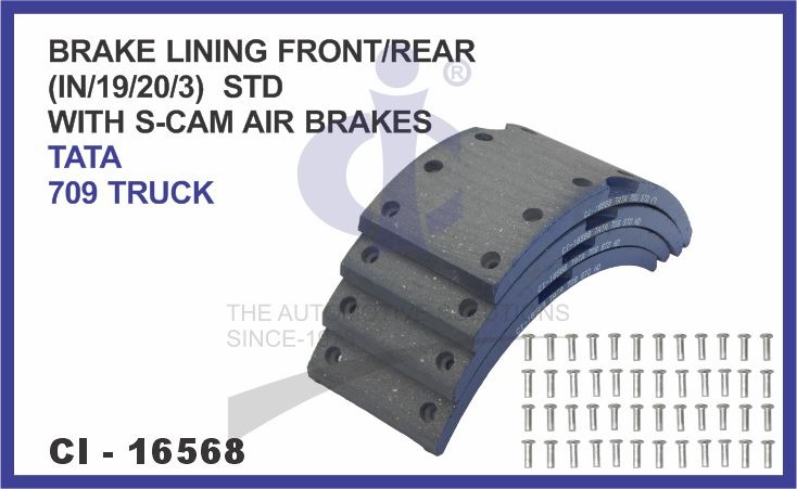 BRAKE LINNING FRONT/REAR SET OF 4PCS(IN/19/20/3)STD