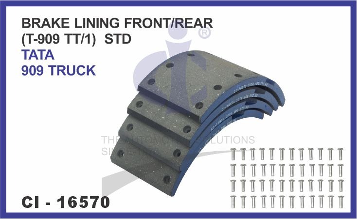 BRAKE LINING FRONT/REAR SET OF 4 PCS (T-909 TT/1) STD TATA 909 TRUCK