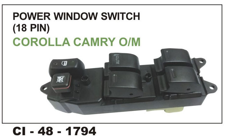 PWR WND SWITCH COROLLA,CAMERY O/M(18PIN)