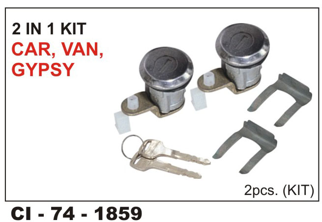 2 IN 1 DOOR LOCK W/KEY CAR, VAN, GYPSY