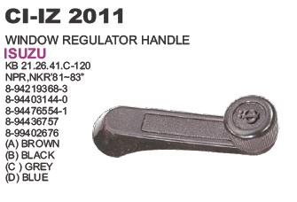 WINDOW REGULATOR HANDLE ISUZU NPR,NKR BROWN