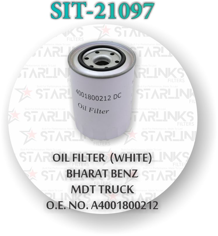 OIL FILTER BHARAT BENZ MDT TRUCK WHITE