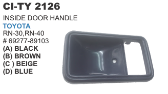 INSIDE DOOR HANDLE TOYOTA BLACK