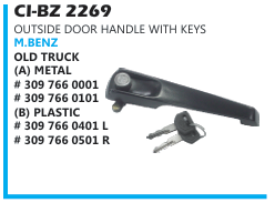 OUTSIDE DOOR HANDLE WITH KEYS OLD TRUCK PLASTIC