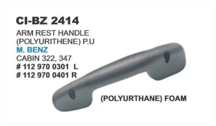 ARM REST HANDLE (POLYURITHENE) P.U CABIN 322,347 LH