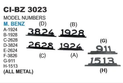 MODEL NUMBERS(ALL METAL) 2624