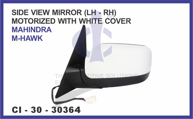 SIDE VIEW MIRROR M-HAWK W/WHITE COVER MOTORISED LH