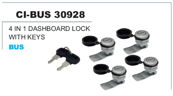 4 IN 1 DASHBOARD LOCK WITH COMMON KEYS BUS
