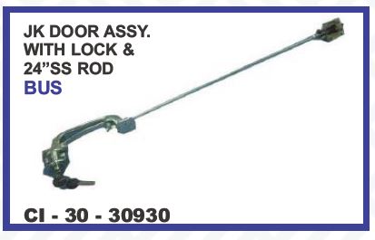 JK DOOR ASSY W/LOCK 24'' SS ROD