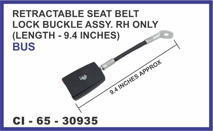 RETRACTABLE SEAT BELT BUCKLE ONLY UNIVERSAL 9.4 INCH RH