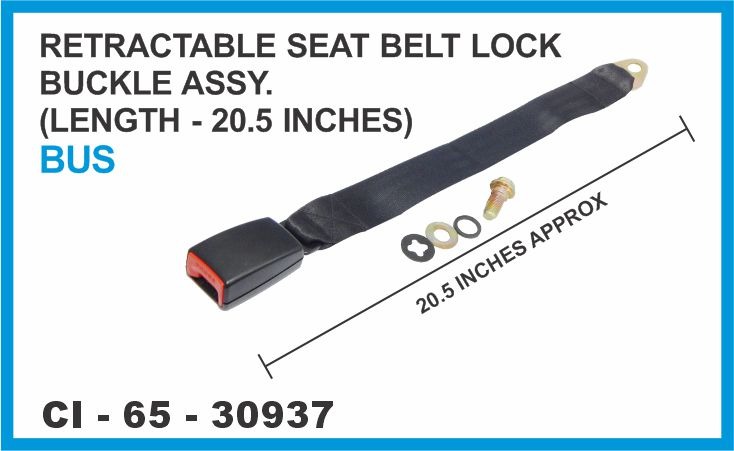 RETRACTABLE SEAT BELT BUCKLE ONLY UNIVERSAL 17.6 INCH