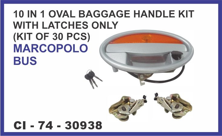 10 IN 1 OVAL BAGGAGE HANDLE KIT WITH LATCHES ONLY (KIT OF 30 PCS) BUS
