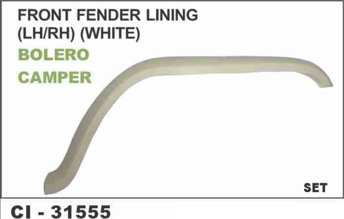 FENDER LINING BOLERO CAMPER WHITE
