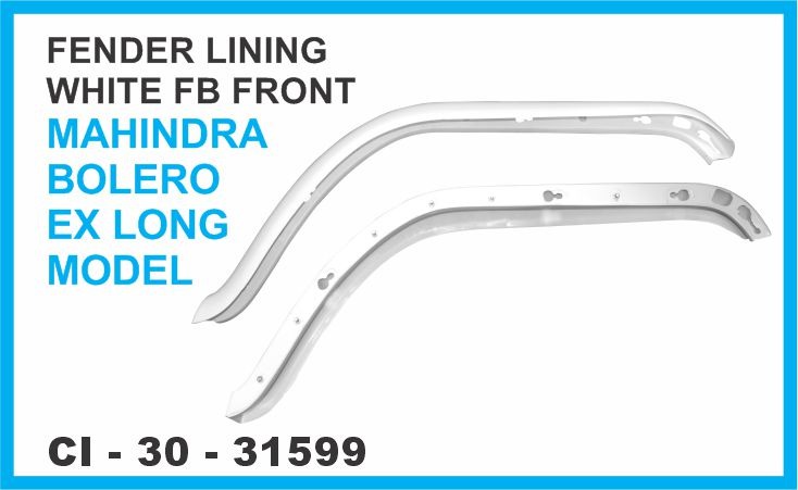 FRONT FENDER LINING BOLERO F/B EXTRA WIDE W/KIT WHITE