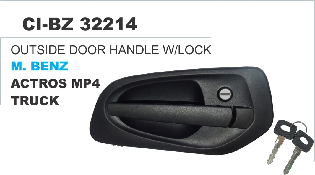 OUTSIDE DOOR HANDLE COMPLETE WITH LOCK AND KEYS M.BENZ MP4 ACTROS TRUCK