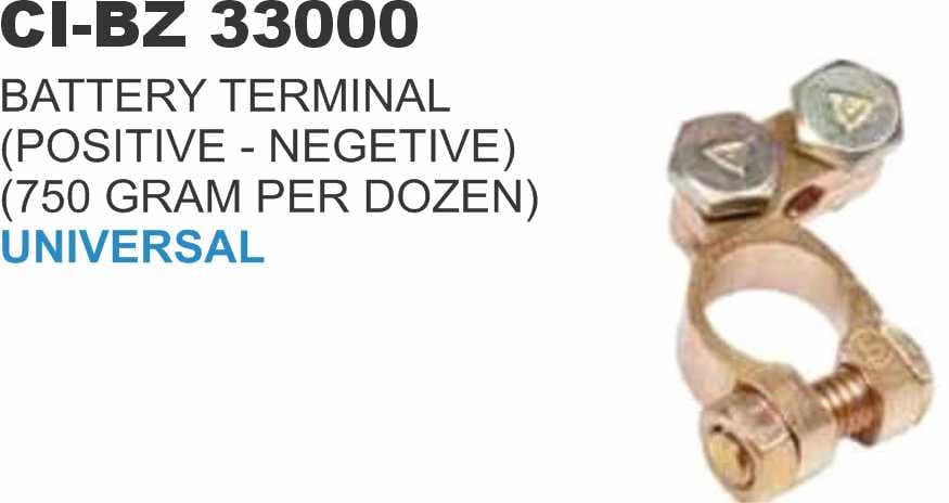 BATTERY TERMINAL BRASS (750 GM PER DOZEN ) NEG-POS BHARAT BENZ