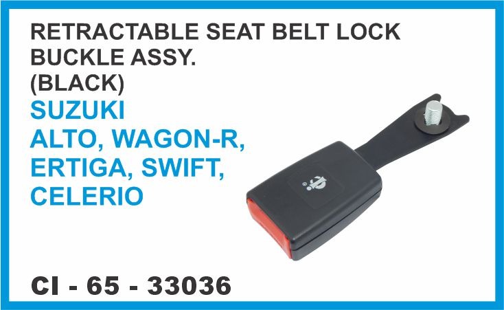RETRACTABLE SEAT BELT BUCKLE ONLY ALTO,WAGON-R,ERTIGA,SWIFT,CELERIO ETC BLACK