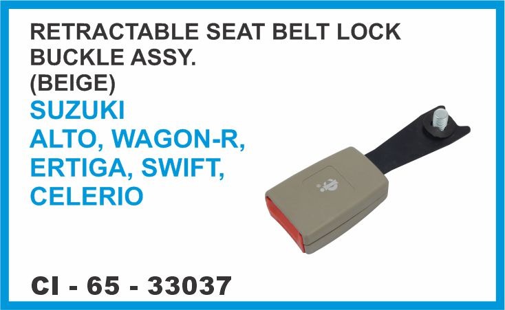 RETRACTABLE SEAT BELT BUCKLE ONLY ALTO,WAGON-R,ERTIGA,SWIFT,CELERIO ETC BEIGE