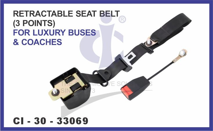 RETRACTABLE SEAT BELT FOR LUXURY BUSES AND COACHES (3 POINTS)