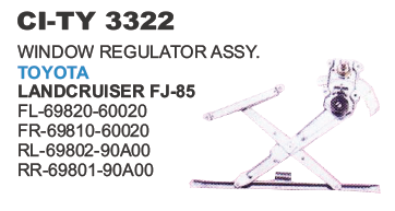 WINDOW REGULATOR ASSY. LANDCRUISER REAR LH