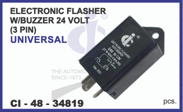 ELECTRONIC FLASHER W/BUZZER (3PIN) 24V UNI