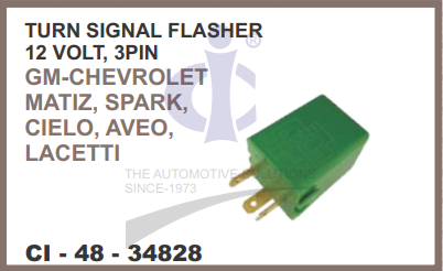 TURN SIGNAL FLASHER 12 VOLT,3PIN GM MATIZ SPARK AVE