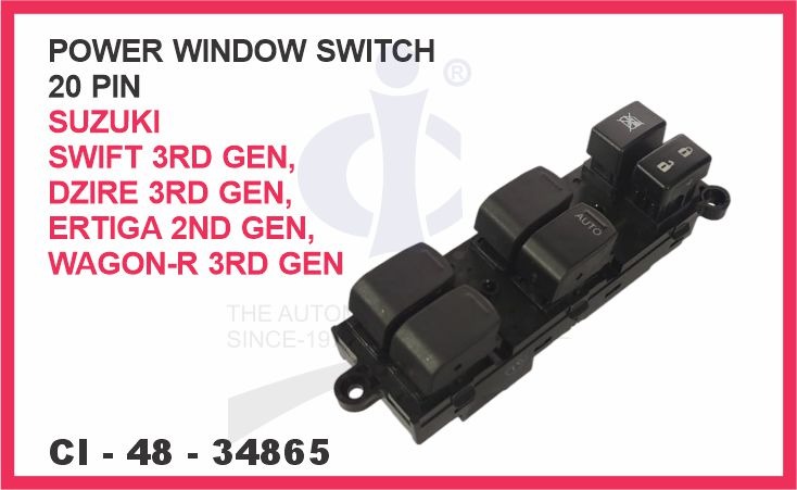 POWER WINDOW SWITCH (20 PIN) SUZUKI SWIFT 3RD GEN, DZIRE 3RD GEN,  ERTIGA 2ND GEN, WAGON-R 3RD GEN