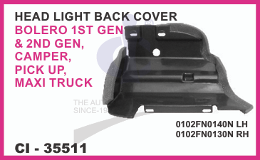HEAD LIGHT BACK COVER MAHINDRA BOLERO 1ST GEN, 2ND GEN,CAMPER,PICK UP,MAXI TRUCK