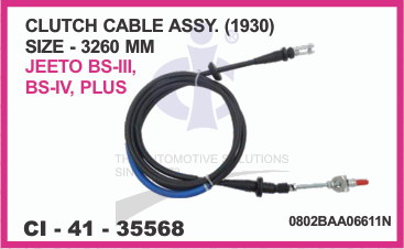 CLUTCH CABLE ASSY JEETO BS-3,BS-4,JEETO PLUS (1930) 3260MM