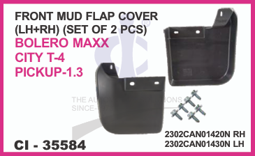 FRONT MUD FLAP LH+RH(SET OF 2PCS)MAHINDRA BOLERO MAXX CITY T-4 PICKUP-1.3