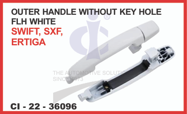 OUTER HANDLE W/O KEY HOLE FLH WHITE SWIFT, SXF, ERTIGA