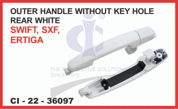 OUTER HANDLE REAR W/O KEYHOLE WHITE SWIFT, SXF, ERTIGA