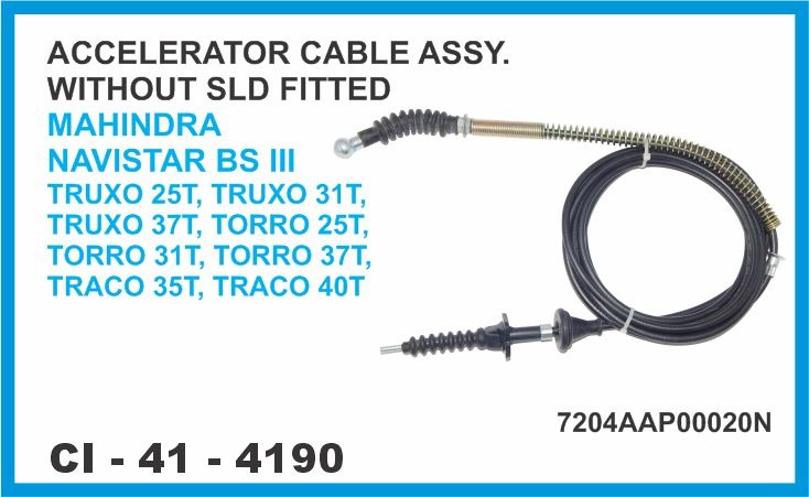 ACCELERATOR CABLE ASSY WITHOUT SLD FITTED MAHINDRA NAVISTAR BS III TRUXO 25T, TRUXO 31T, TRUXO 37T / TORRO 25T, TORRO 31T, TORRO 37T / TRACO 35T, TRACO 40T
