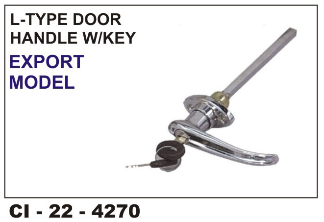 L'TYPE DOOR HANDLE WITH KEYS(CHROME)