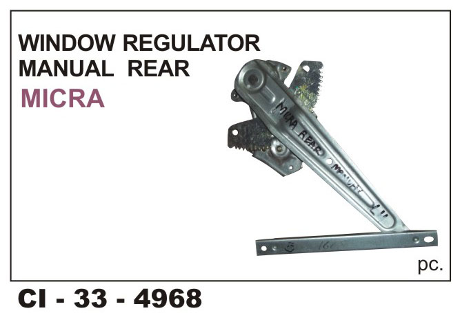 WINDOW REGULATOR MANUAL MICRA REAR RH