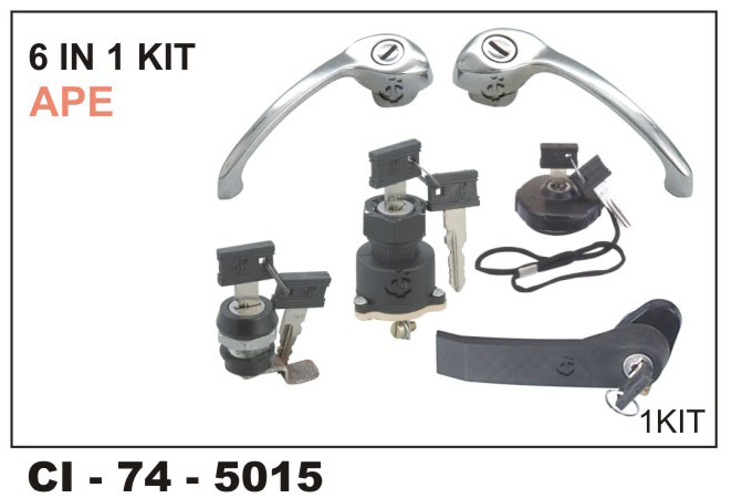 6 IN 1 Lock Set APE.(Ign,R+L, Fuel, Glove,Dala)
