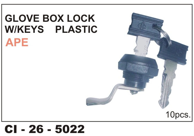GLOVE BOX LOCK APE W/KEYS.(PVC)