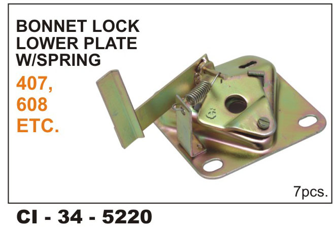 BONNET LOCK PLATE 407 W/SPRING