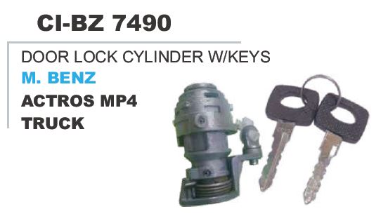 DOOR LOCK CYLINDER WITH KEYS M.BENZ MP4 ACTROS TRUCK