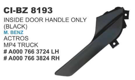 INSIDE DOOR HANDLE ONLY (BLACK) M.BENZ MP4 ACTROS TRUCK