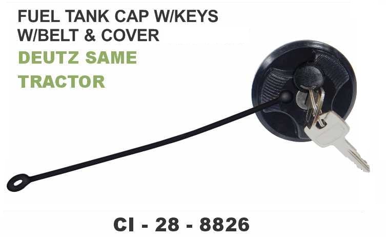 FUEL TANK CAP WITH KEYS WITH BELT AND COVER DEUTZ SAME TRACTOR