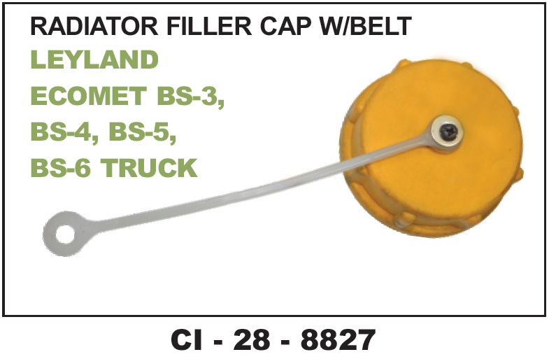 RADIATOR FILLER CAP W/BELT LEYLAND ECOMET ( BS3, BS5,BS6 TRUCK )