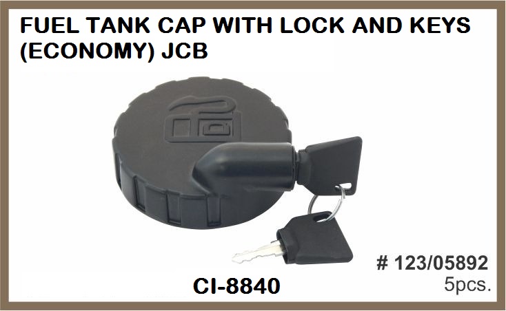FUEL TANK CAP W/LOCK & KEYS (EONOMY) JCB