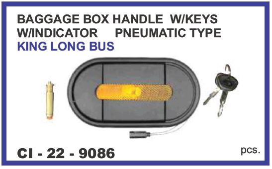 BAGGAGE BOX HANDLE W/INDICATOR W/KEY PNEUMATIC TYPE