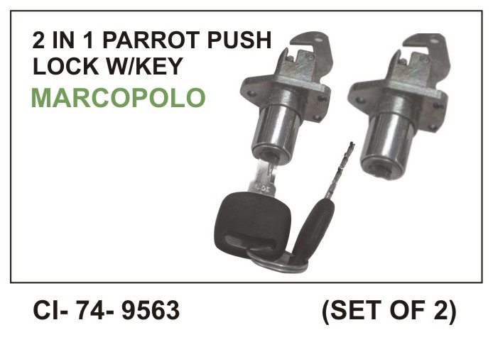 2 IN 1 PARROT PUSH LOCK W/KEY MARCOPOLO