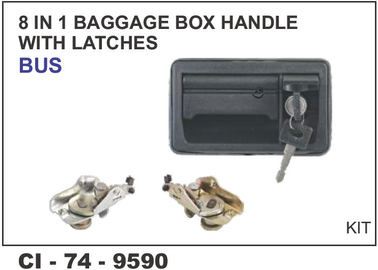 8 IN 1 BAGGAGE BOX HANDLE W/TWO LATCHES ONLY BUS