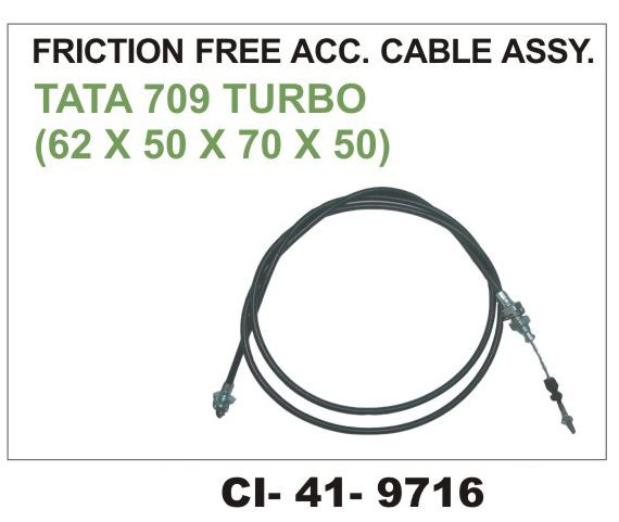 ACCELATOR CABLE ASSY. TATA 709 TURBO(62.50"70.50")