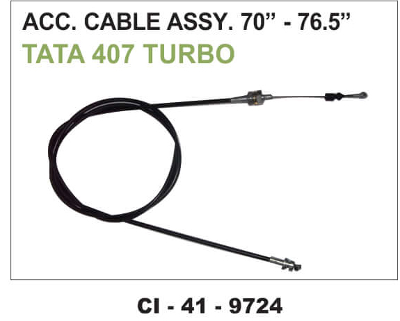 ACCELATOR CABLE ASSY. TATA 407 TARBO(70''76.5'')